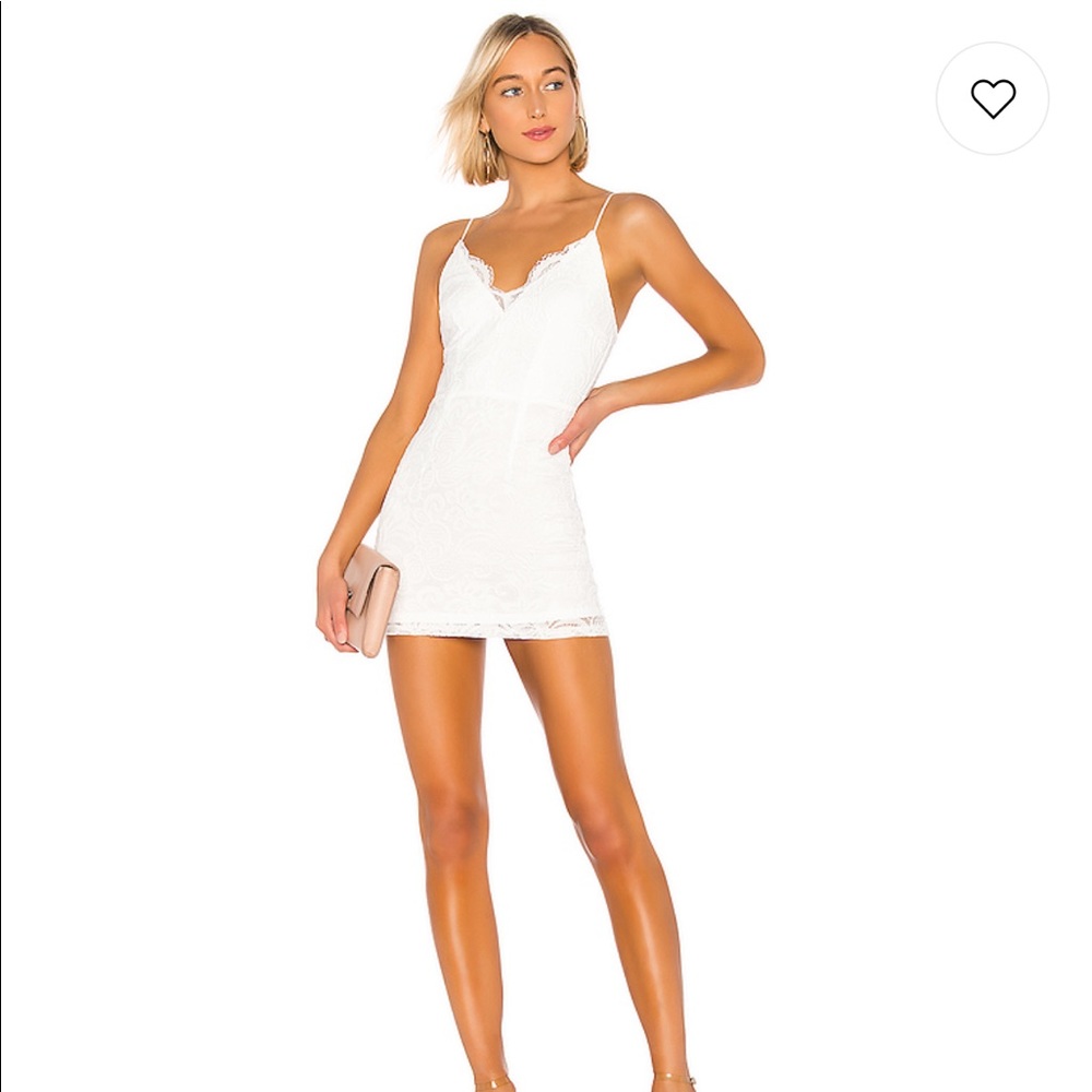 Revolve white lace mini dress